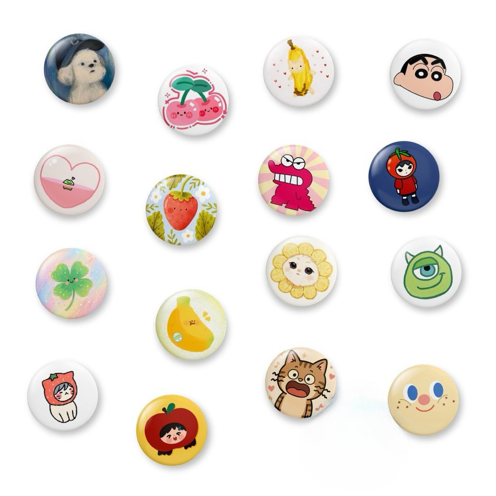 Pin 44mm Pin Button Aesthetic Cute Y2K | Pin Bros Lucu Karakter Deco Korea | Aksesoris Tas Baju Topi