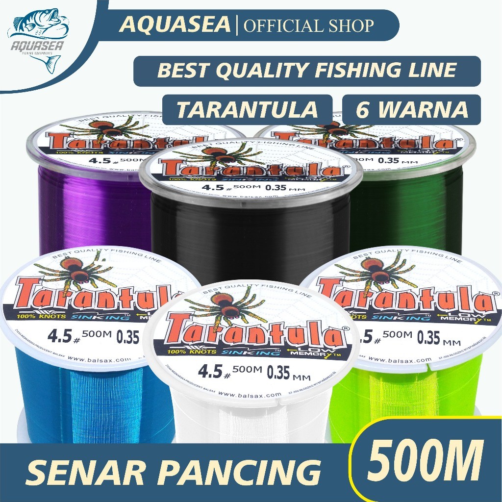 PROMO AQUASEA Tali Pancing TARANTULA 500Meter Nilon Pancing BahanNilon Pancing AntiKeriting
