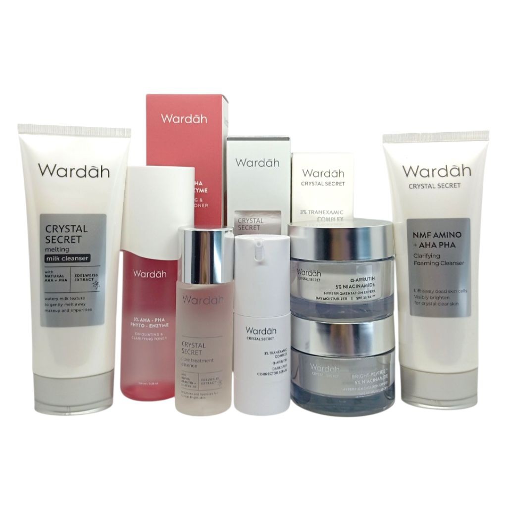 WARDAH CRYSTAL SECRET Paket Series Lengkap/ Wardah White Secret Komplit/ Cream Wardah /Krim Pencerah