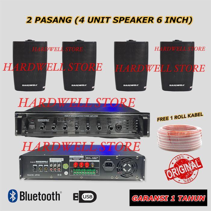 Paket Sound System Masjid, Cafe, Restoran Hardwell Original 4 Speaker