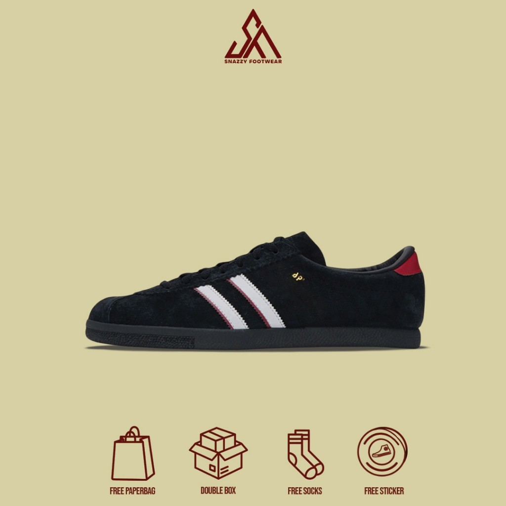 Sepatu Sneakers Adidas City Series London ‘96 Core Black White Better Scarlet 100% Original Unisex