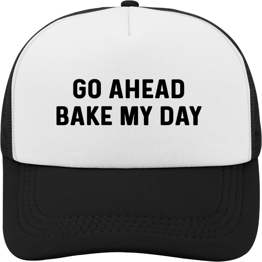 Go Ahead Bake My Day Hat Trucker Hat for Men Vintage Baseball Cap Funny Gifts for Dad