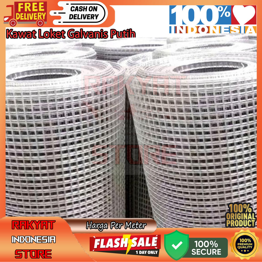 Loket Kawat Galvanis Putih Per Roll 10 Meter Anti Karat Tebal Kuat Ram Kawat Besi Pagar Kandang Ayam