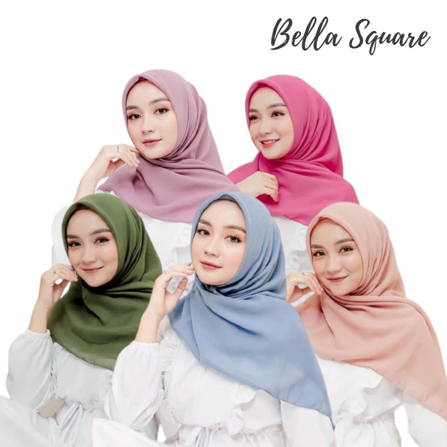 PROMO HIJAB SEGIEMPAT BELLA PREMIUM DOUBLE HYCOUNT OPEN RESELLER TERLARIS TERMURAH