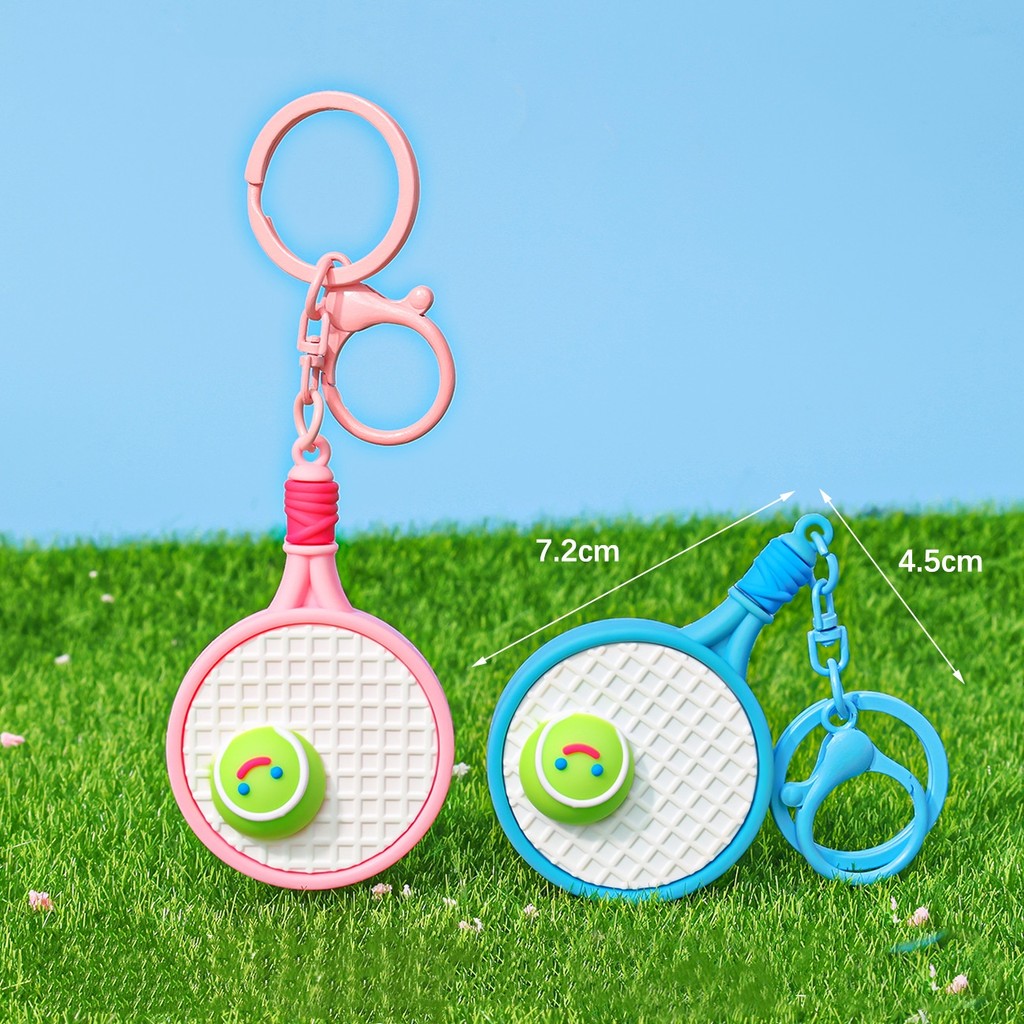 Gantungan Kunci Raket Tenis Kreatif Tas Sekolah Liontin Indah Hadiah Kecil Olahraga