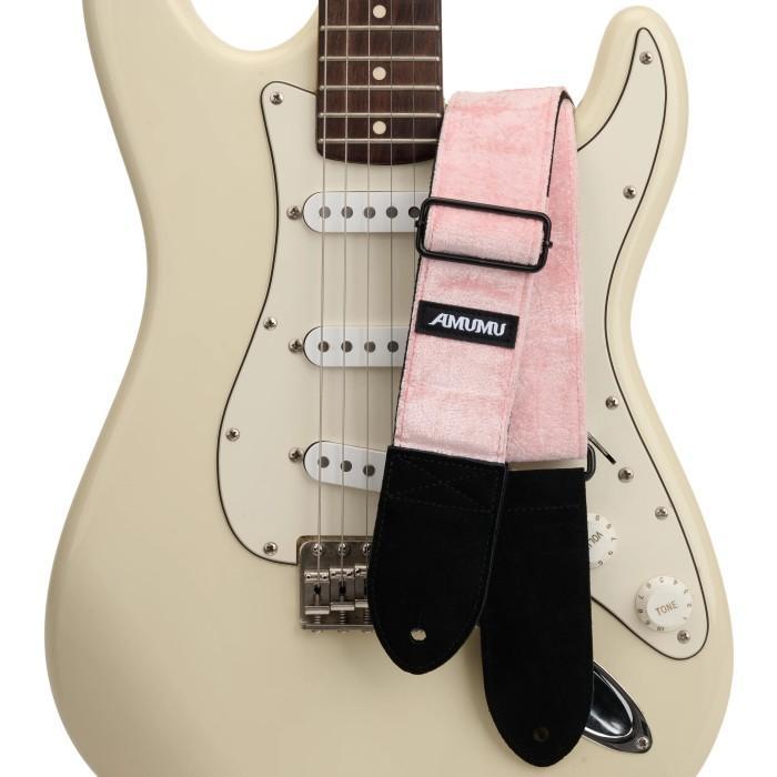 READY Amumu VL01 Flocking Velvet Strap Gitar strap  gitar - Pink VL01-PK