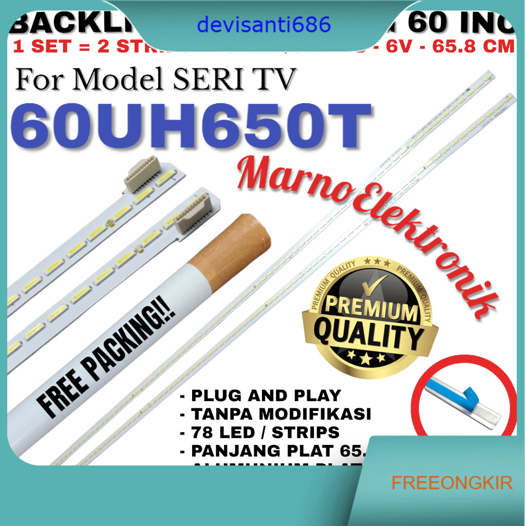 BACKLIGHT TV LED LG 60 INC INCH 60UH650T 60UH650 60UH 78 LED 6V LAMPU LED ORIGINAL