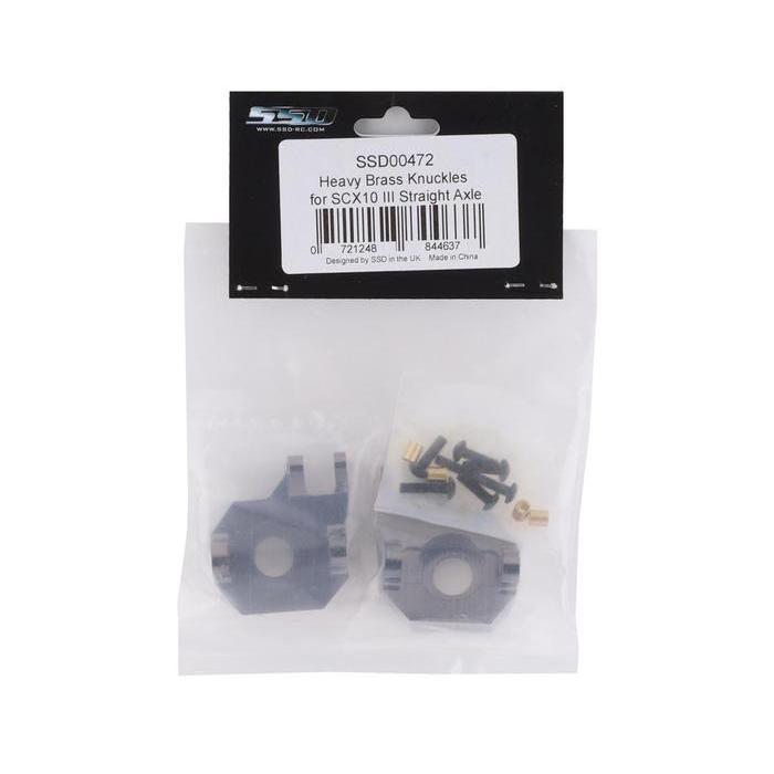 SSD RC SCX10 PRO & III STRAIGHT AXLE HEAVY BRASS STEERING KNUCKLE (2)