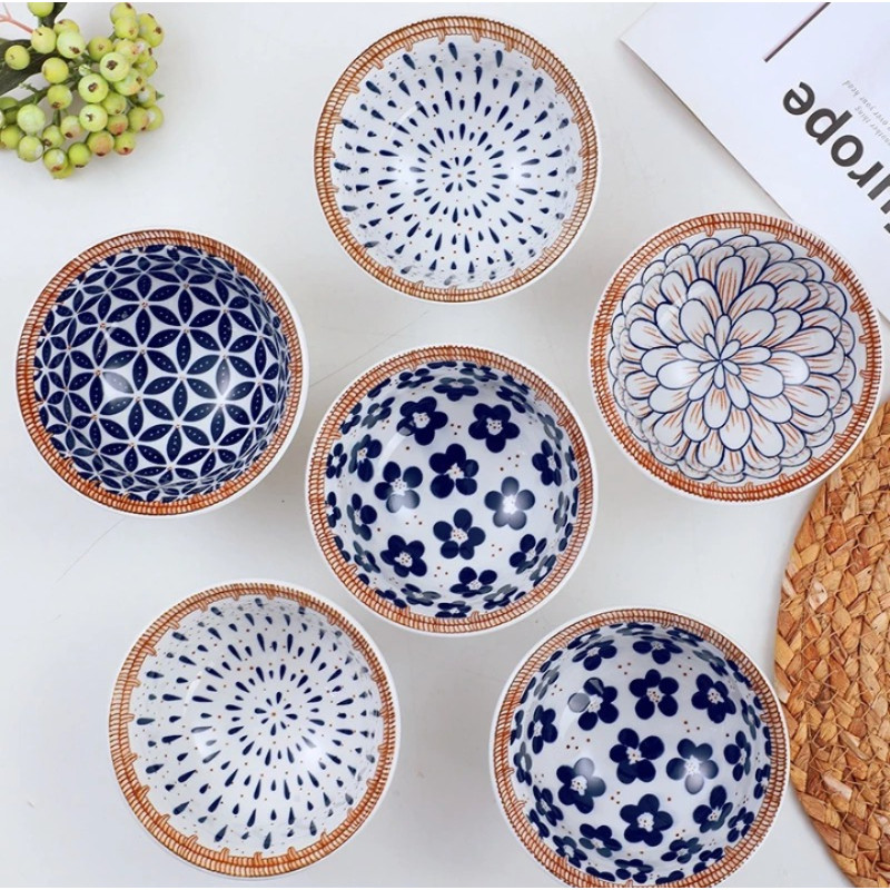 Piring Mangkok Keramik Motif Unik Perlengkapan Makan Cantik