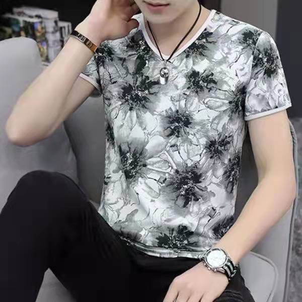 Kaos sutra es kaos lengan pendek pria bernapas pakaian pria