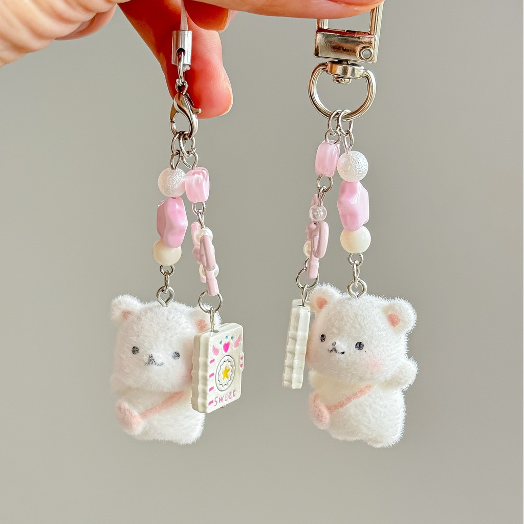 Perhiasan Kenangan Ratu COD  Gantungan Tas Beruang Berbulu Bentuk Buku Catatan Kreatif