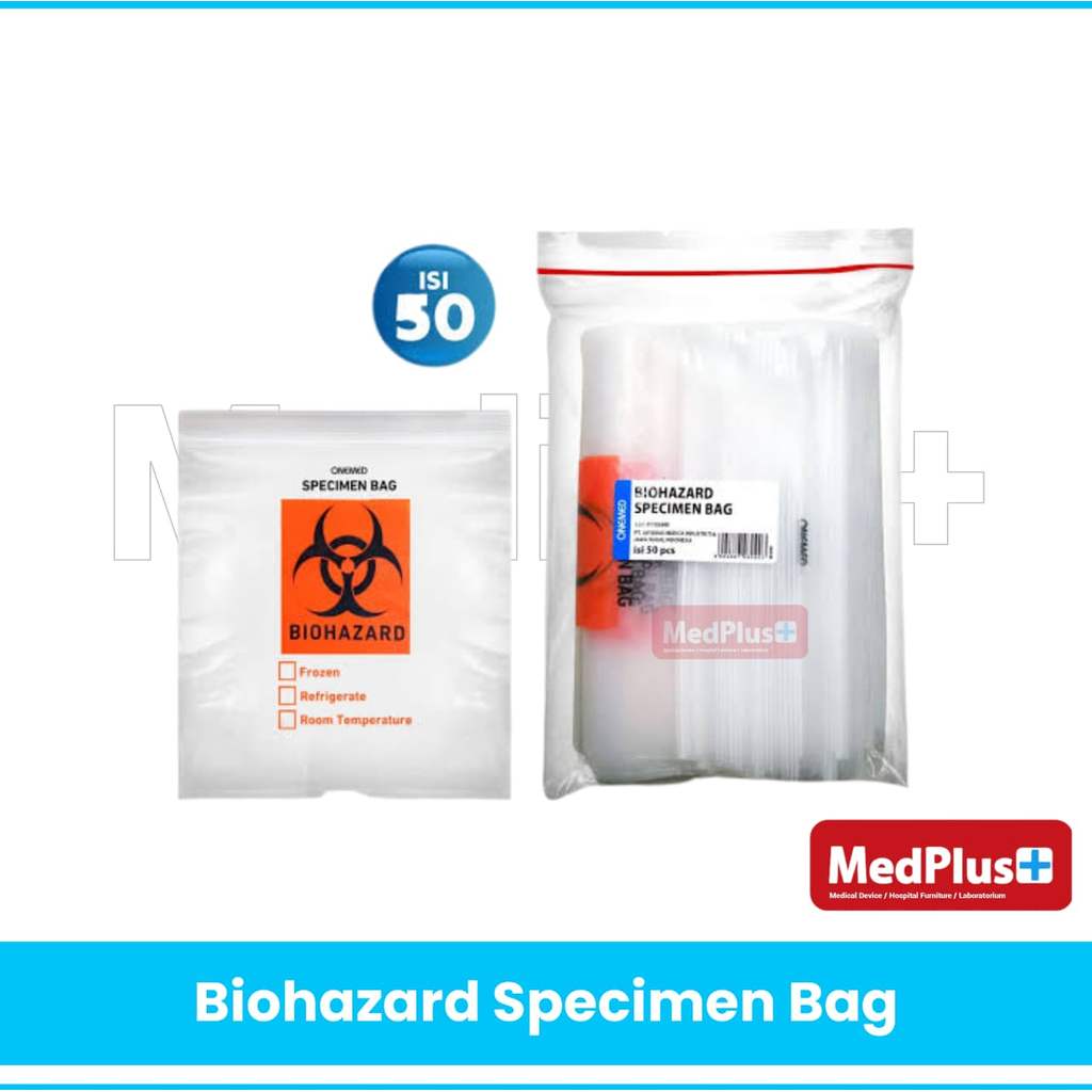 Onemed Specimen Bag Biohazard Isi 50 Pcs / Pack