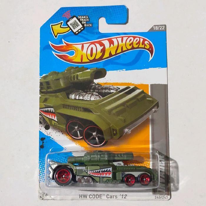 Mainan Hot Wheels Invader Hijau tentara 2012 HW Code Cars rare