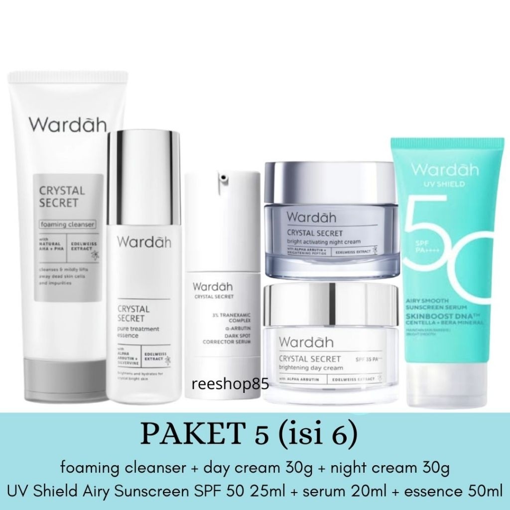 WARDAH Crystal Secret 1 Paket Lengkap Skincare Wardah Untuk Kulit Kusam & Flek