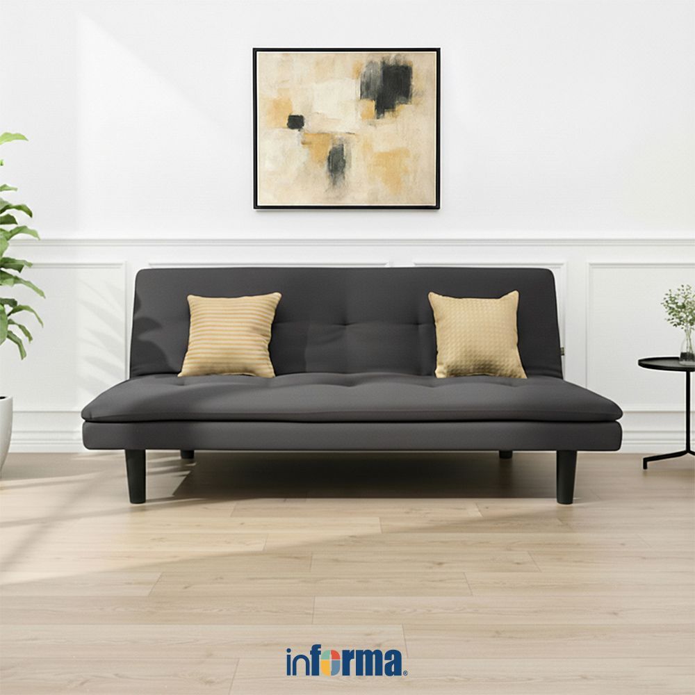 Informa Neo Geneva Sofa Bed Fabric Aldridge - Abu-Abu Tempat Duduk Multifungsi Sofa Tidur 2In1 Kursi