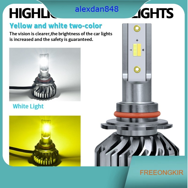 Lampu Utama LED 3 Warna 2 Dual CSP H1 H3 H4 H7 H11 HB3 HB4 Mobil Can Bus Canbus Motor V3X