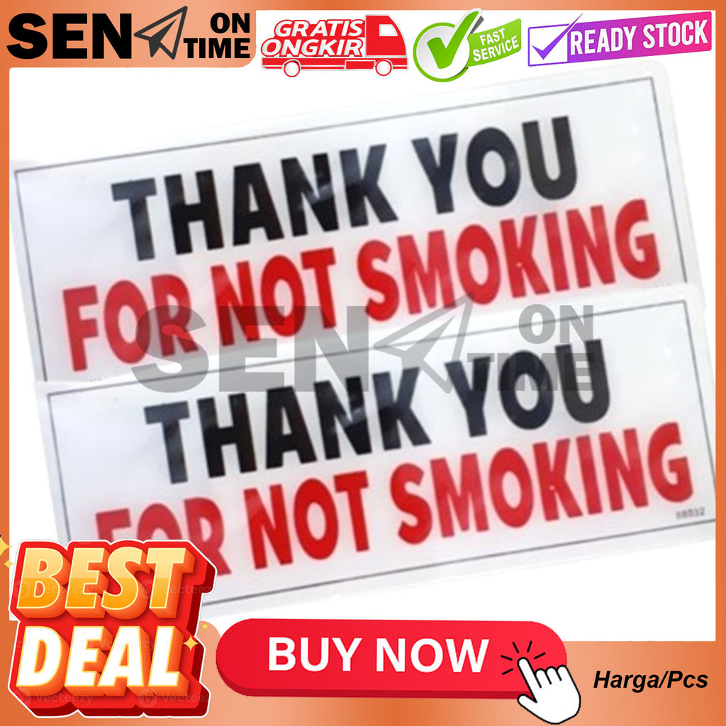 Sign Board Papan Akrilik Thank You For Not Smoking Stiker Petunjuk Tulisan Ruangan Akerilik Tempel K