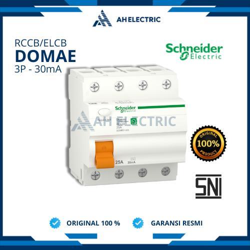 Schneider RCCB ELCB RCBO 3P+N 30mA DOMAE  | 25A 40A 63A | ORIGINAL