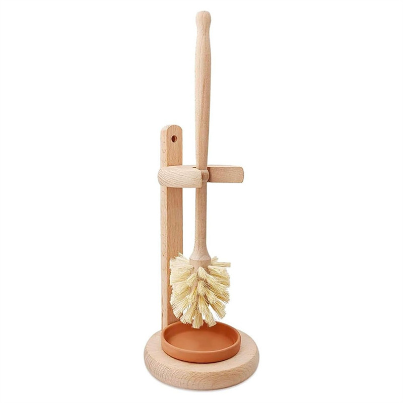 ABWZToilet Bowl Cleaner Brush With Holder Wood Toilet Bowl Cleaner Brush For Bathroom, Toilet Scrubb