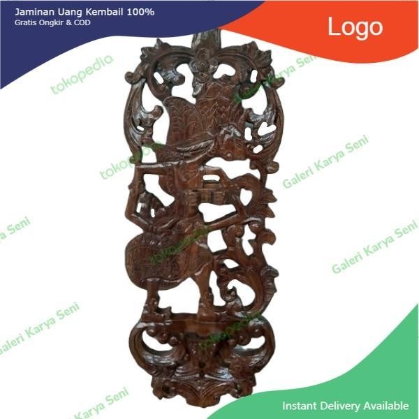 Blawong keris Isi 1 Ukir Wayang Kresna Krisna Kombinasi Lung Kayu Jati ND12
