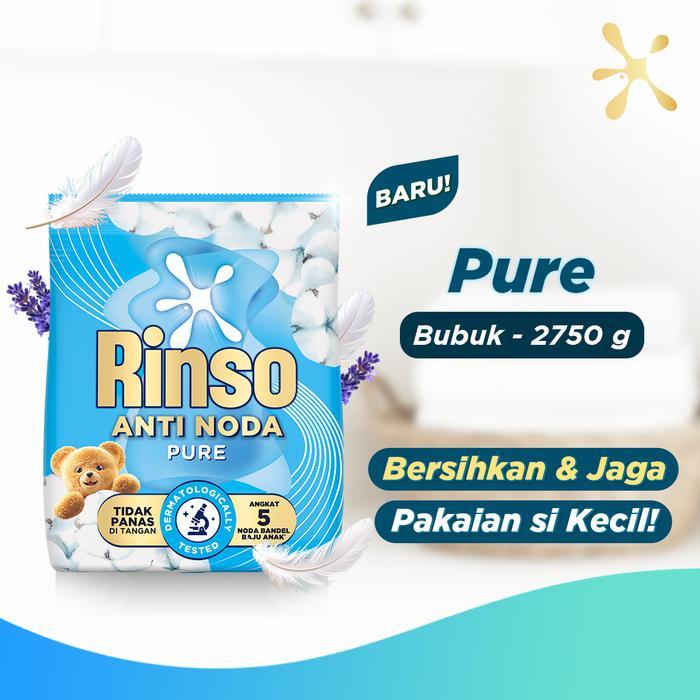 [Lebih Besar, Lebih Hemat] Rinso Baru Detergen Bubuk Varian Pure 2750g - Rinso Bubuk Pure 2750g