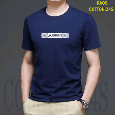 Baju Kaos T-shriT Cotton Combed 24s Lengan Pendek  Unisex Pria/Wanita - Putih /Atasan EIger