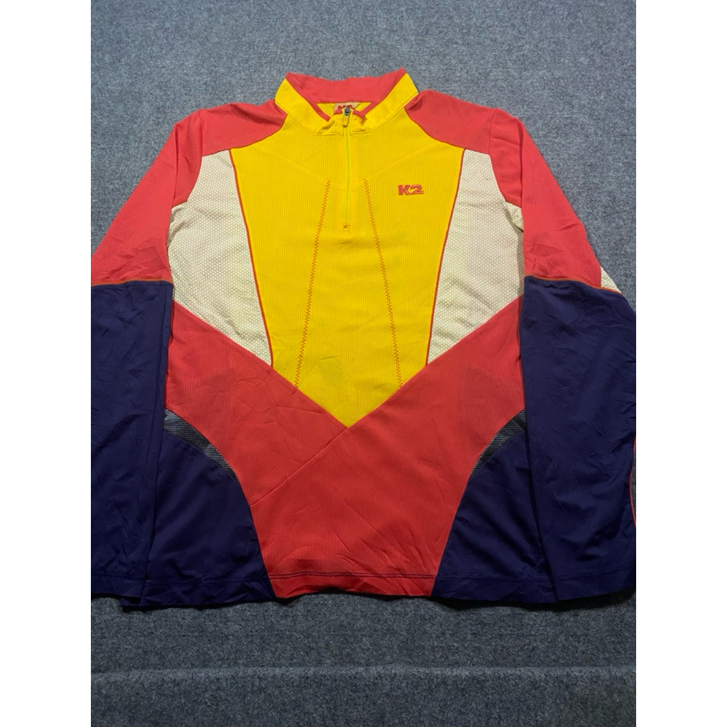 KAOS OUTDOOR HALF ZIPPER K2 KUNING SIZE XS