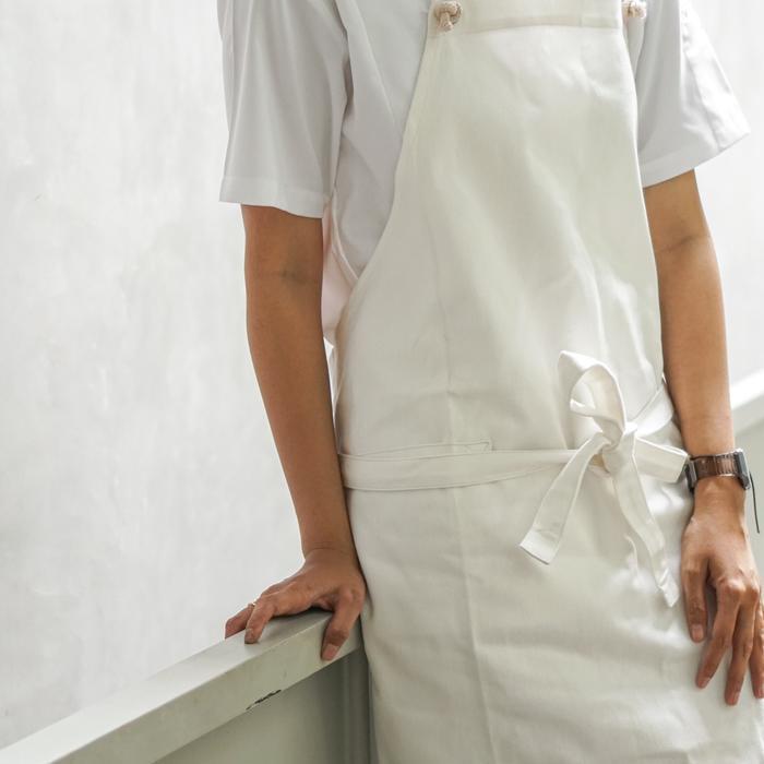 Velvet-Rope Apron / Chef Apron / Kitchen Apron / Celemek Dapur - Black [Terlaris]