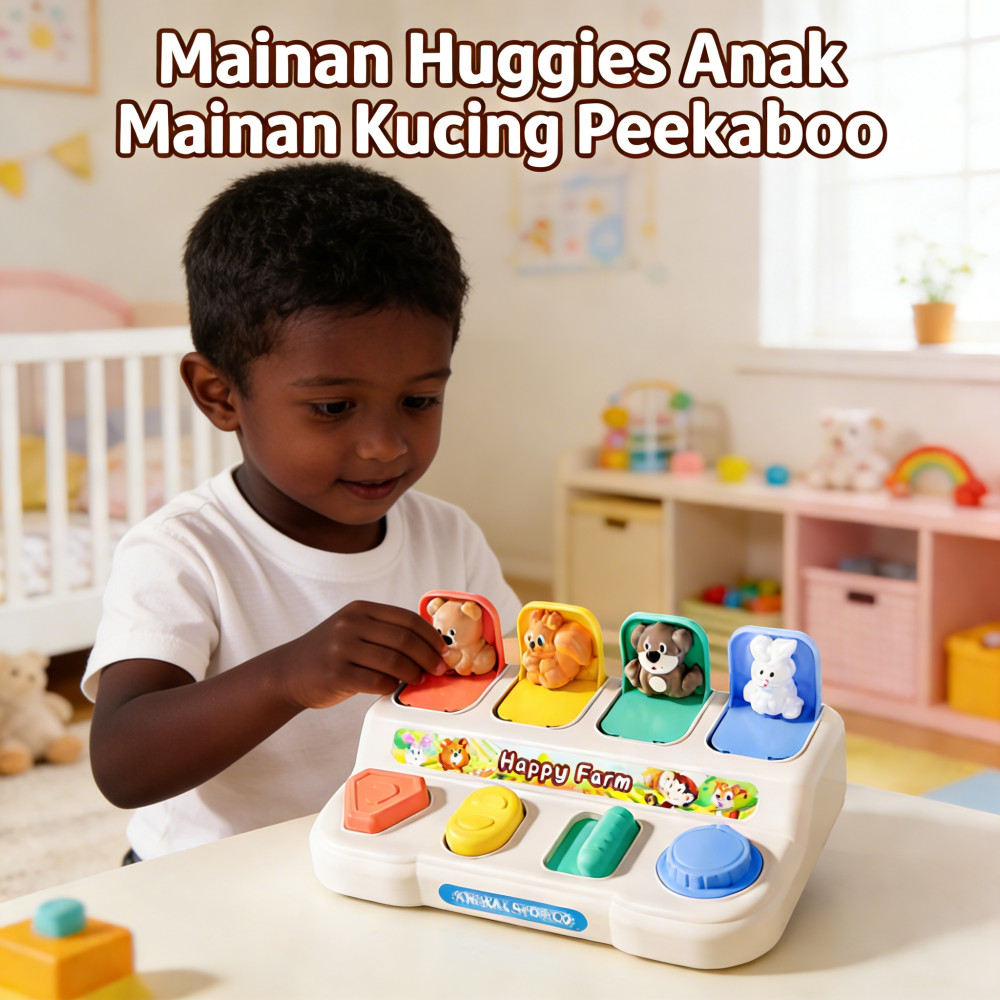 Bayi Peek-A-Boo Anak Montessori Surprise Mainan Pop-Up Cilukba Mainan
