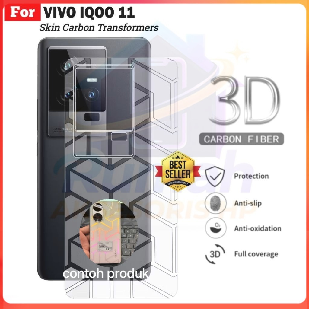 ACC Skin Carbon Vivo IQOO 11 5G 11 PRO 5G Backskin Garskin Motif Transformers Pelindung Belakang Hp 