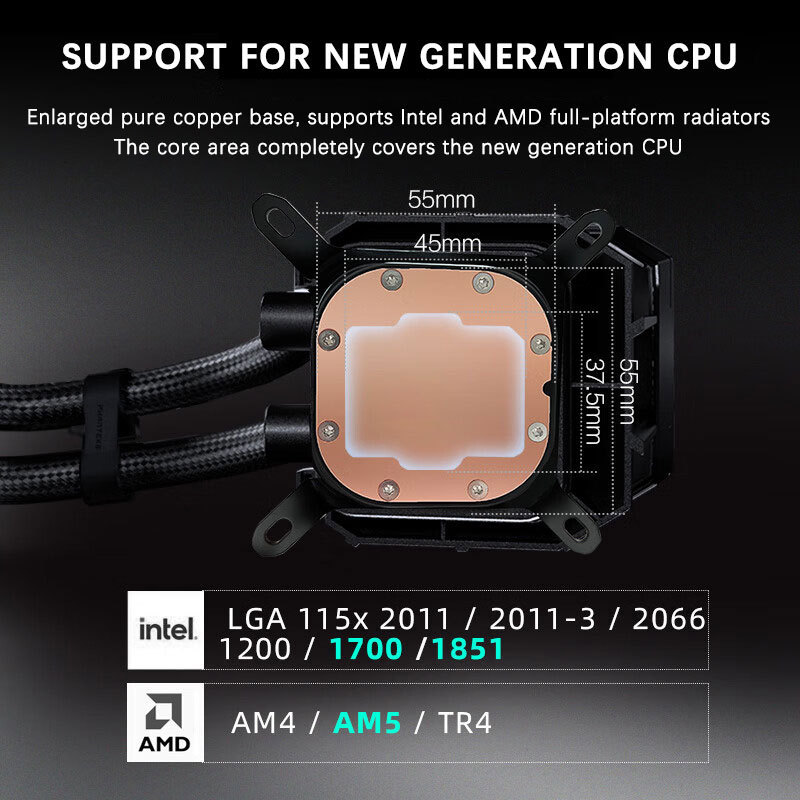 PHANTEKS GLACIER ONE 360 M25 G2 360mm All-in-One  CPU Cooler BOS|VRM|RAM Assisted Cooling Support LG