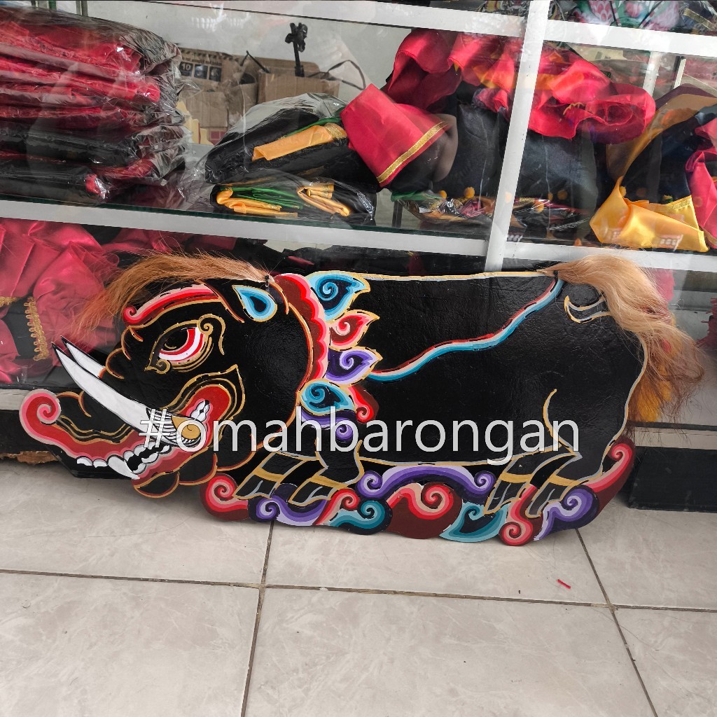UNIKNIH Celeng Kulit Srenggi Jaranan Asli Sapi Celengan Pentas Panjang 77cm