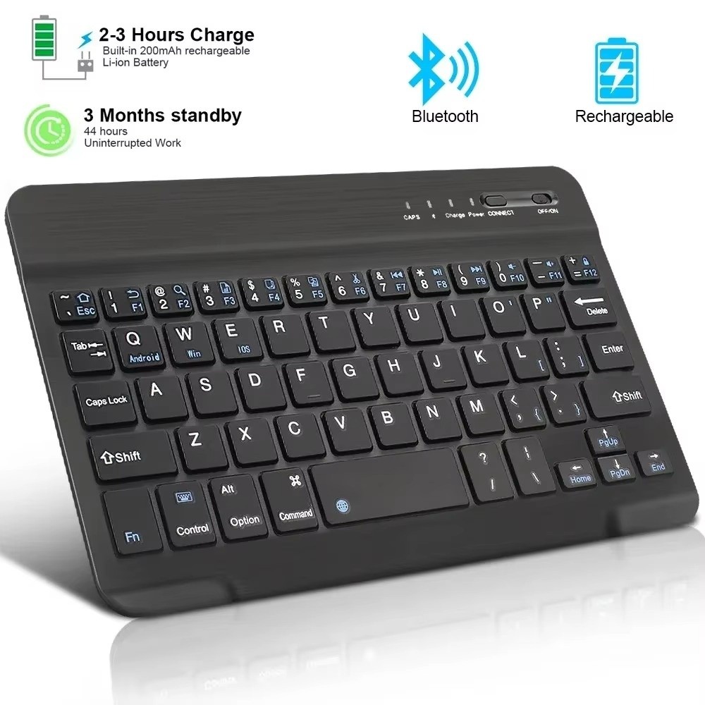 7/10inch Bluetooth 5.1 Keyboard Mini Wireless Keyboard for iPad Pro Air Notebook Rechargeable Gaming