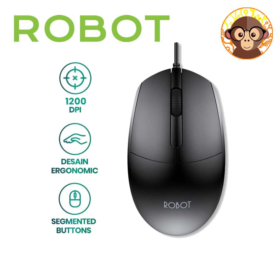 Mouse Kabel USB Robot Wired M102 1200DPI Original Ori 100%