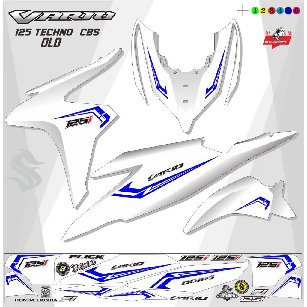 VARIASI MOTOR POLET STRIPING STICKER MOTOR VARIO OLD CBS TECHNO 125