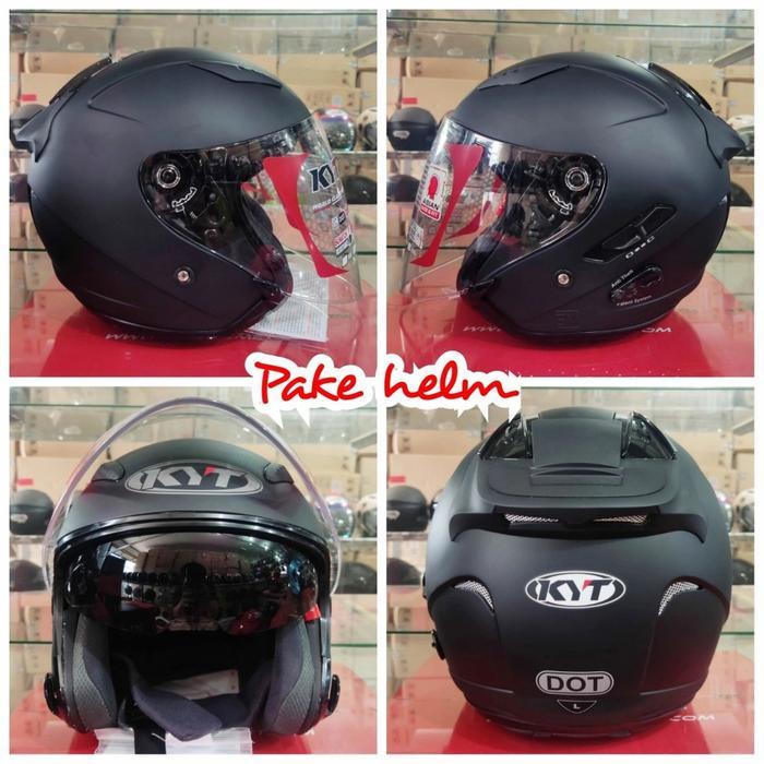 HELM KYT GALAXY SLIDE SOLID HITAM DOFF ORIGINAL 100% - Black Dof, M