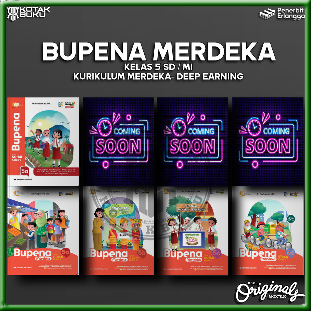 [ Erlangga ] Buku Bupena Kelas 5 SD / MI Kurikulum Merdeka - Deep Learning 2026 / BUPENA SD