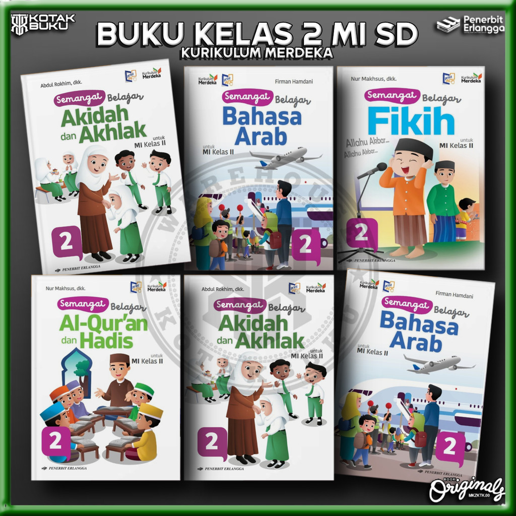 [ Erlangga ] Buku Kelas 2 MI SD / Madrasah Ibtidaiyah / Kurikulum Merdeka