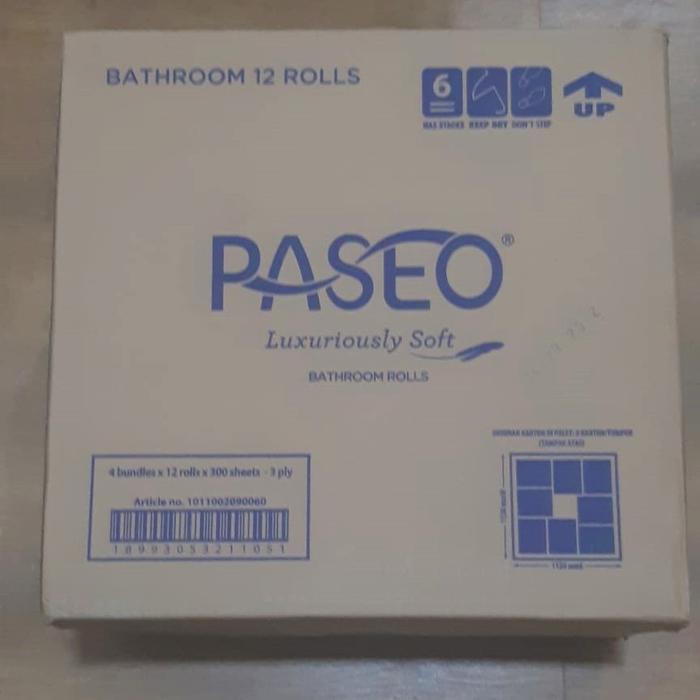 1 Dus - Tissue PASEO TOILET EMBOSS 12 ROLL - Kuat dan Lembut di Kulit Anda