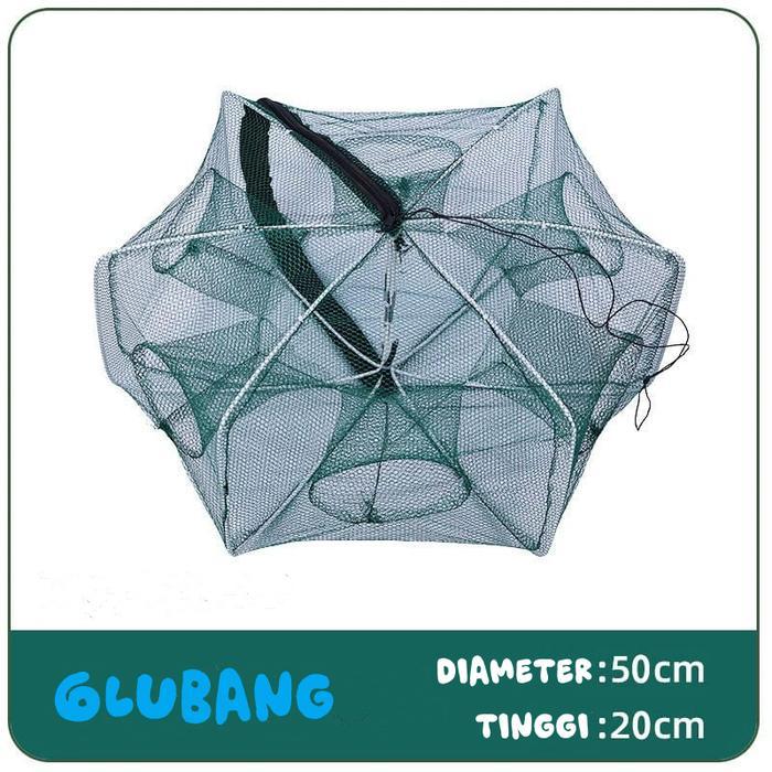 Bubu Lipat Resleting 8 Lubang Jaring Ikan Udang Bubu Payung / Bubu Ikan - 6 LUBANG LIPAT
