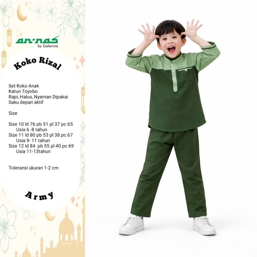 0603  Rizal setelan kemeja koko muslim anak laki-laki by Annas  // ONESTUFF