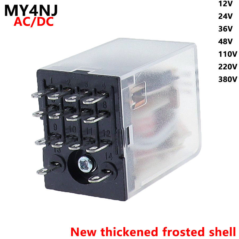 1PCS LED MY4 General Purpose Relay 4pdt,14p relais AC/DC 12V 24V 36V 48V 110V 220V 380V MY4NJ relay 