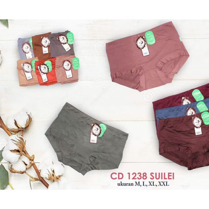 6PCS CELANA DALAM WANITA POLOS HARGA TERMURAH CD SUILEI HARGA MERAKYAT BF 5799/1238 SUPER SOFT KARET