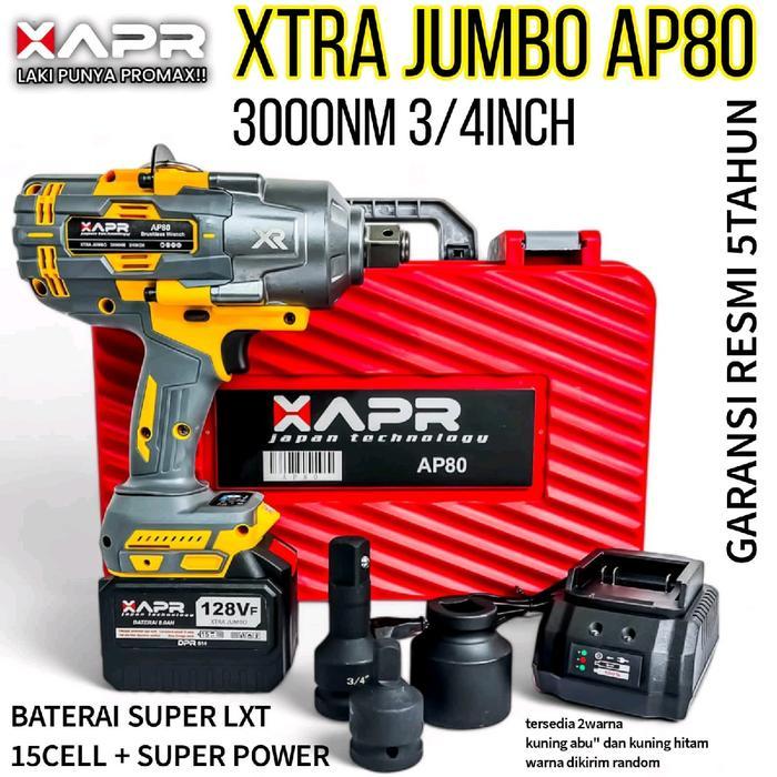 APR AP80 PROMAX+ TORSI 3000NM APR impact PEMBUKA BAUT AP80 SUPER JUMBO 3000NM wrench xtra jumbo 3/4i