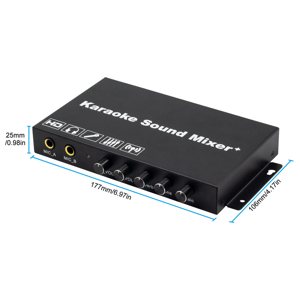 Karaoke Sound Mixer HDMI with wired microphone BluetoothV50 karaoke mixer HD for smart tv soundbar H