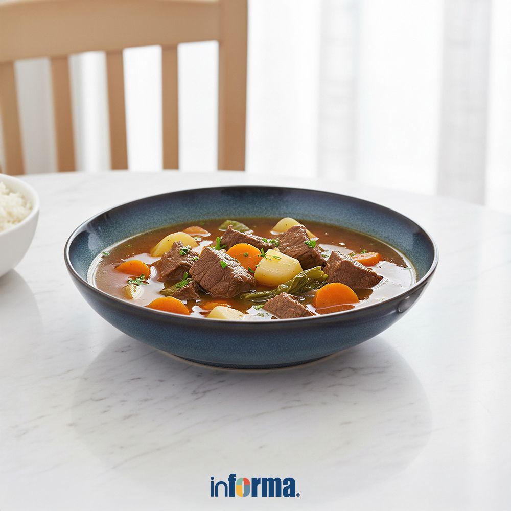 Informa Appetite 22 cm Set 2 pcs Mick Mangkuk Soup Glaze - Biru Mangkok Makanan Food Grade Wadah Hid