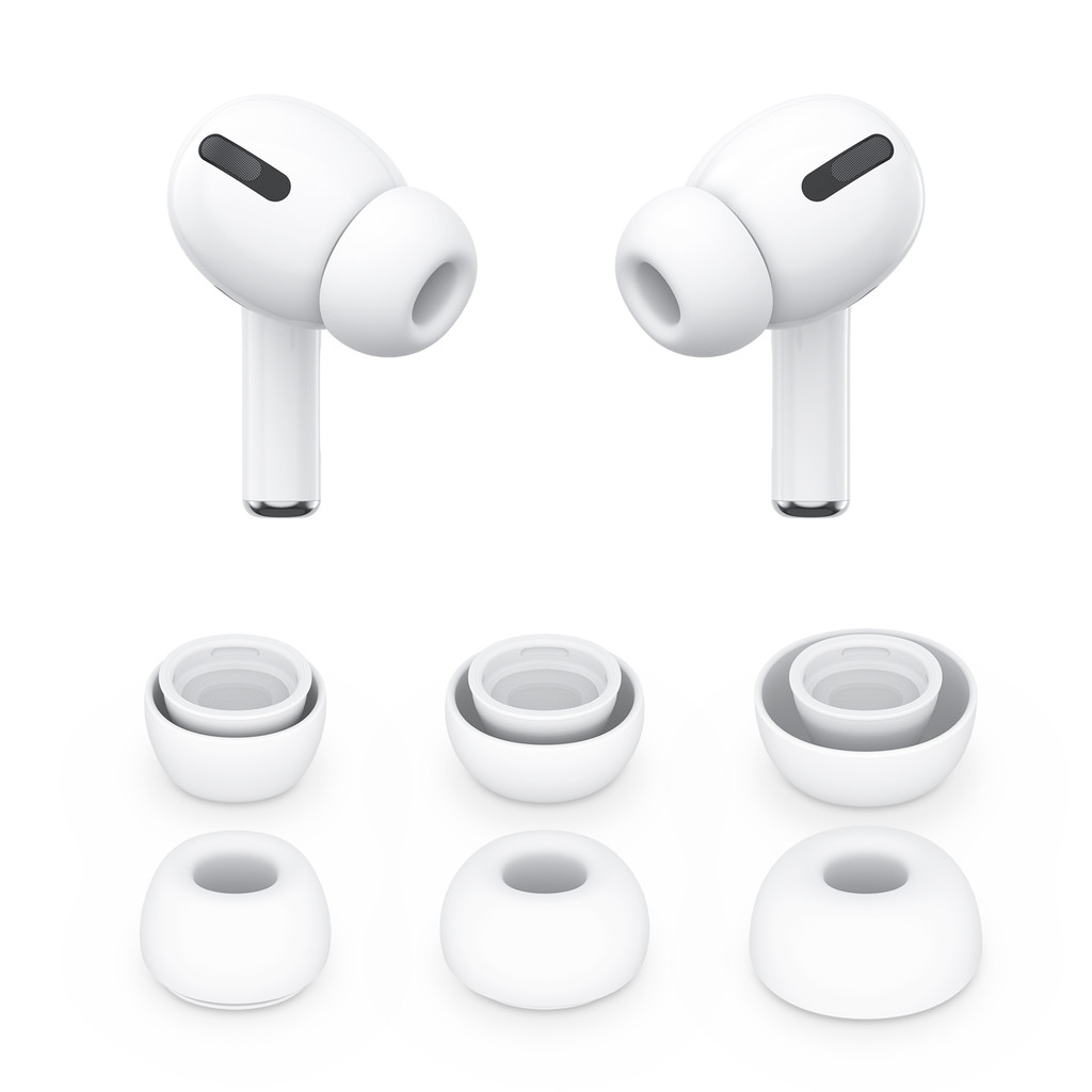 6 PCS Silicone Ear Tips for Airpods Pro 1/2 Gen Protective Earbuds Cover Noise Reduction Hole Ear-pa