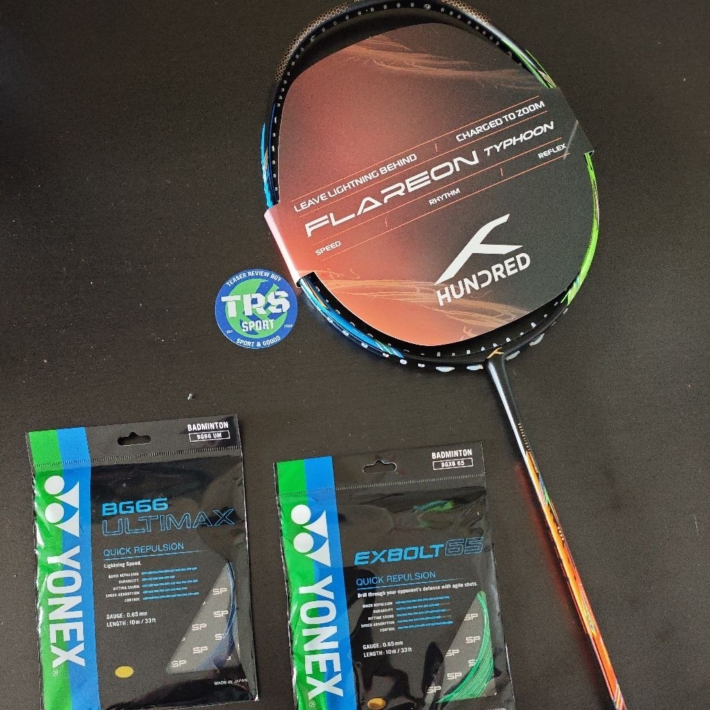 Raket baru Hundred Flareon Typhoon bonus senar ultimax exbolt gratis pasang 4simpul