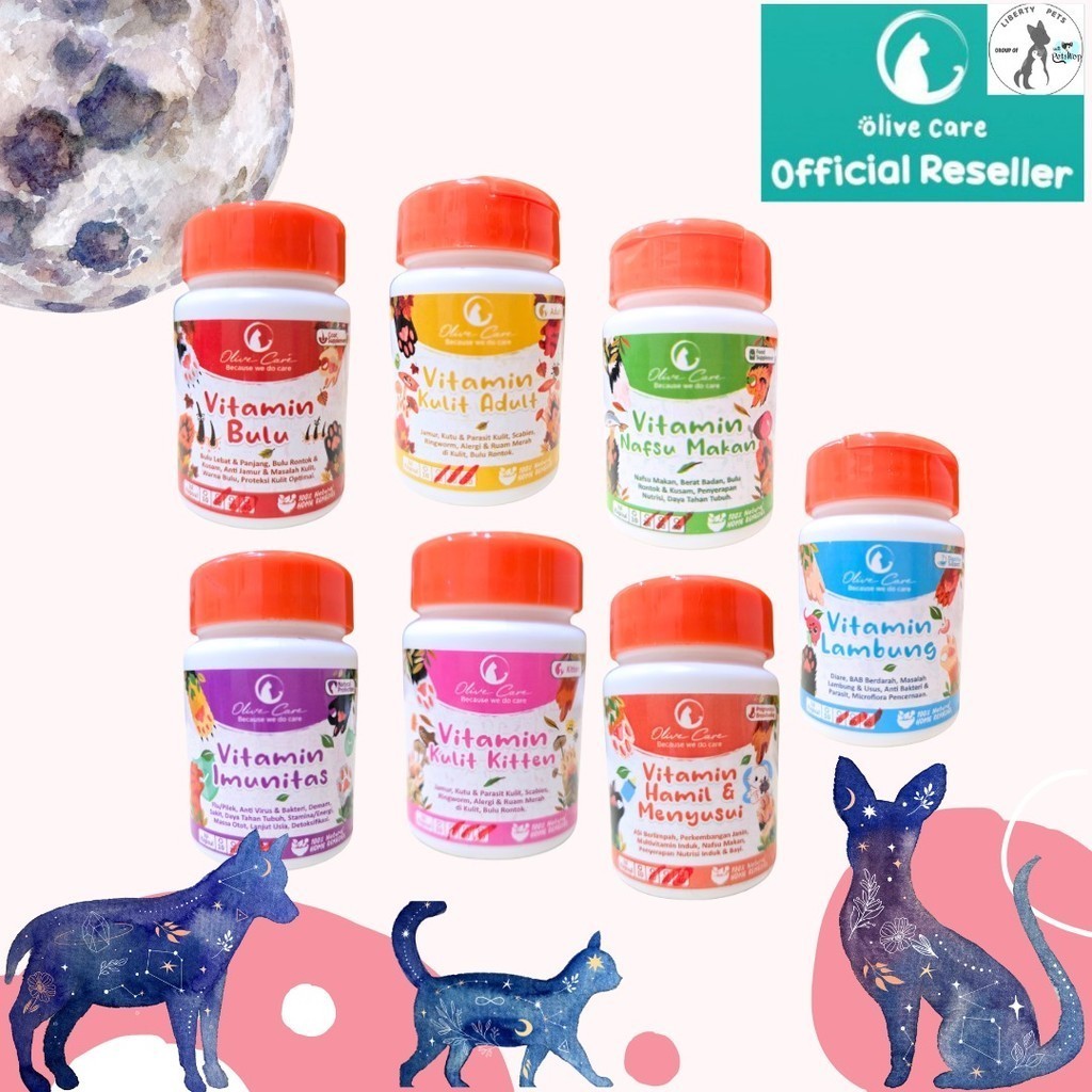 OLIVE CARE Vitamin Kucing Cat All Varian 10 Capsul Nafsu Makan Bulu Jamur Hamil Menyusui Imun Pencer