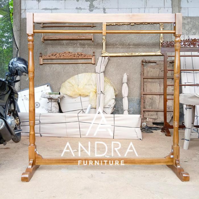 gawangan kayu jati, gawangan minimalis gawangan baju,gantungan baju knockdown